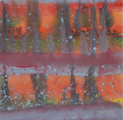 Charles BOGGS - Composition, 1971 - Original watercolor (Hand-signed!) 2