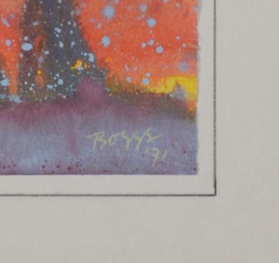 Charles BOGGS - Composition, 1971 - Original watercolor (Hand-signed!) 2