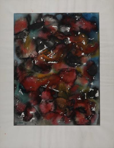 Charles BOGGS - Composition, 1960 - Original watercolor (Hand-signed!) 2