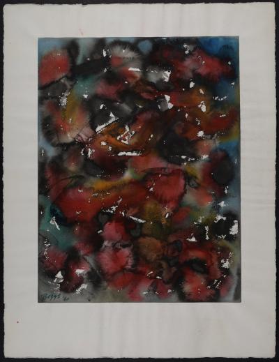 Charles BOGGS - Composition, 1960 - Original watercolor (Hand-signed!) 2