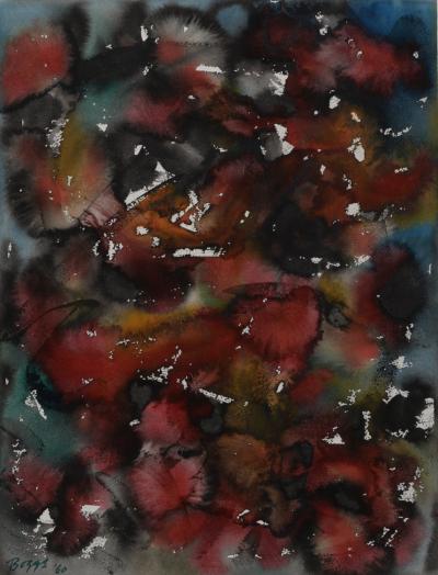Charles BOGGS - Composition, 1960 - Original watercolor (Hand-signed!) 2
