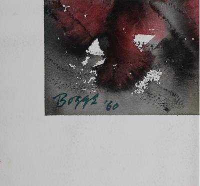 Charles BOGGS - Composition, 1960 - Original watercolor (Hand-signed!) 2