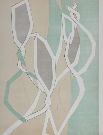 André BEAUDIN - Composition en vert, 1962 - Lithograph 2