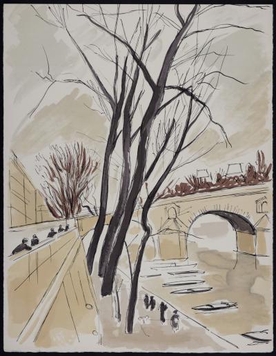 André DUNOYER DE SEGONZAC - Les Quais de Paris, 1962 - Lithograph 2