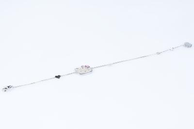 Bracelet Hello Kitty diamants rubis en or blanc 18 carats 2