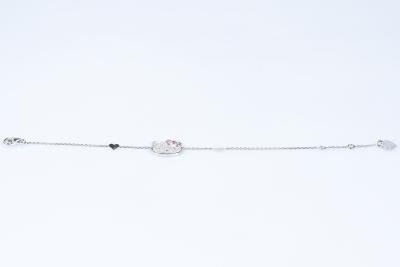 Bracelet Hello Kitty diamants rubis en or blanc 18 carats 2