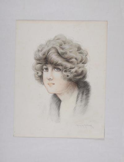 Maurice MILLIERE - Portrait d'élégante, c. Années 1920 - Lithographie 2