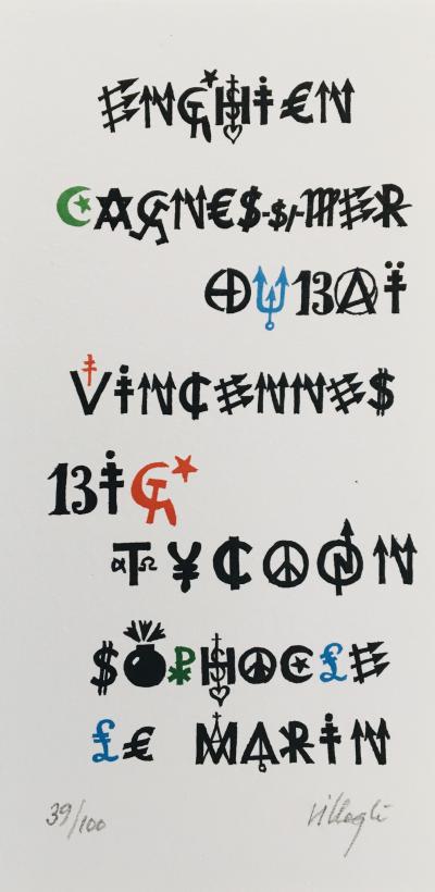 Jacques VILLEGLE - Sans-titre, 2004 - Tirage pigmentaire signée au crayon 2