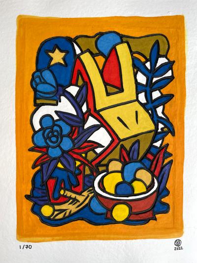 Printemps, aquagravure de Speedy Graphito 2