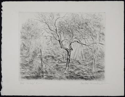Paulette HUMBERT - Paysage, v. Gravure originale des années 1990 (signée à la main !) 2