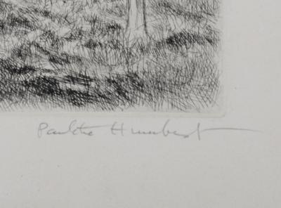 Paulette HUMBERT - Paysage, v. Gravure originale des années 1990 (signée à la main !) 2