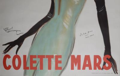 Jean Gabriel DOMERGUE - Colette Mars, Disques Columbia, c. 1936 - Original lithograph poster in colors backed on linen. 2