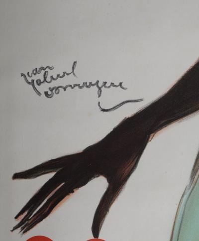 Jean Gabriel DOMERGUE - Colette Mars, Disques Columbia, c. 1936 - Original lithograph poster in colors backed on linen. 2