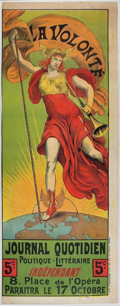 Affiche lithographique Armand Point - La volonté - ca 1900 2