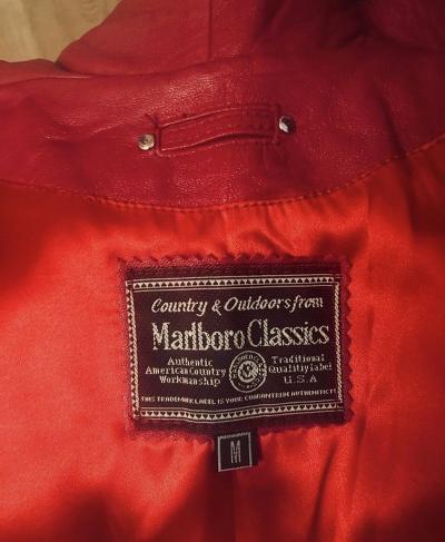 Veste cuir rouge Marlboro Classics - Taille M 2