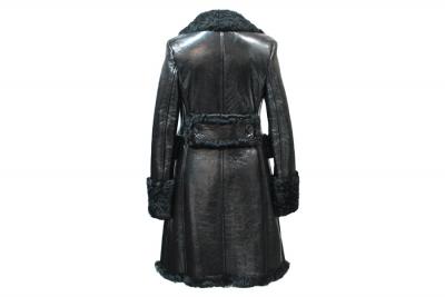 Dior - Manteau en peau retournée verni noir - Taille 36 2
