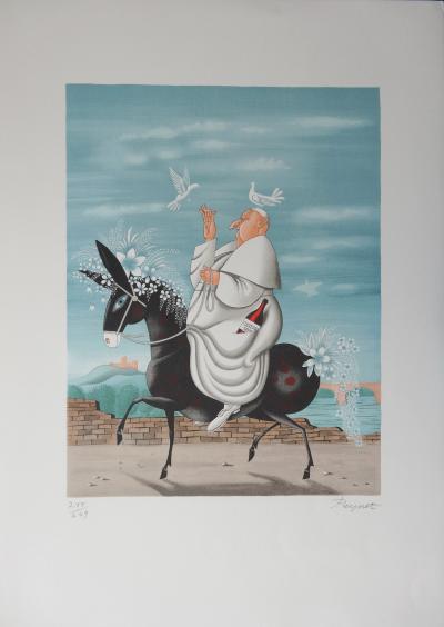 Raymond PEYNET - La mule du Pape - Lithographie originale signée au crayon et numérotée 2