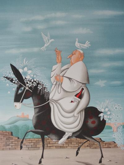 Raymond PEYNET - La mule du Pape - Lithographie originale signée au crayon et numérotée 2