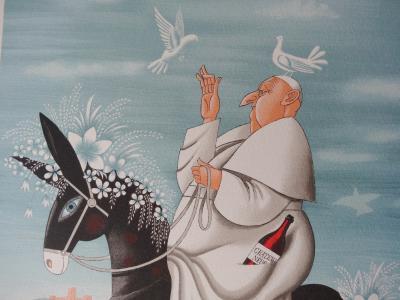 Raymond PEYNET - La mule du Pape - Lithographie originale signée au crayon et numérotée 2