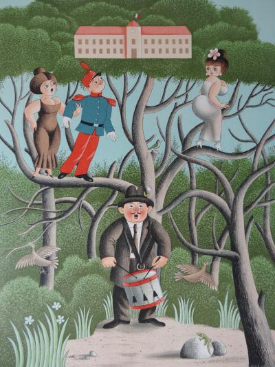Raymond PEYNET - Nostalgies de caserne - Lithographie originale signée au crayon et numérotée 2