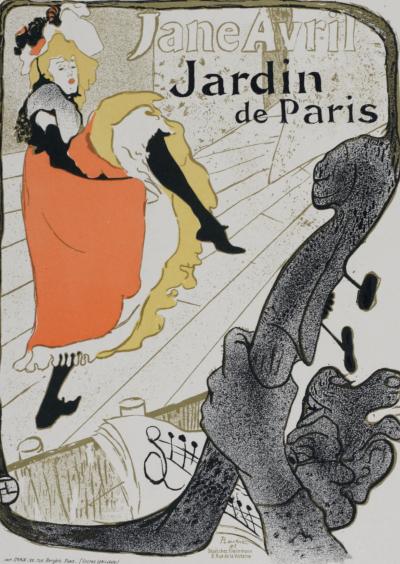 Henri de TOULOUSE-LAUTREC - Jane Avril, 1896 - Small lithograph poster 2