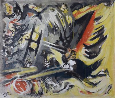 Edouard PIGNON - Battage, 1962 - Huile sur toile - Oeuvre unique ! Signé à la main