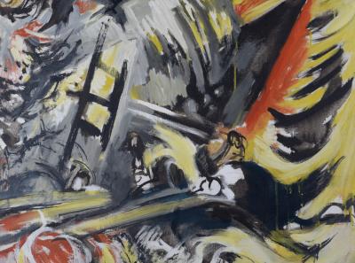 Edouard PIGNON - Battage, 1962 - Huile sur toile - Oeuvre unique ! Signé à la main 2