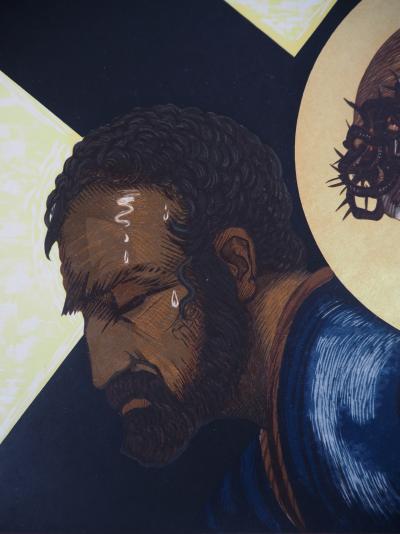 François-Louis Schmied - Christ sur le chemin de Croix (Vers la Golgotha) - Bois gravé signé 2