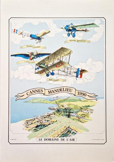 Cannes Mandelieu 1990, le domaine de l’air - Affiche originale 2