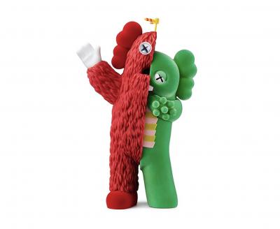 KAWS KACHAMUKKU - Figure Vinyl verte/rouge 2