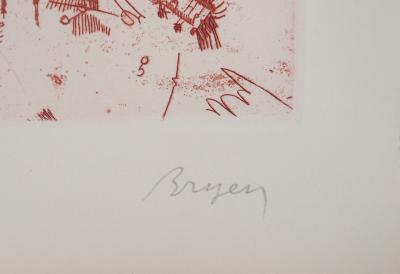 Camille BRYEN - Maison surréaliste, 1956 - Gravure originale signée 2