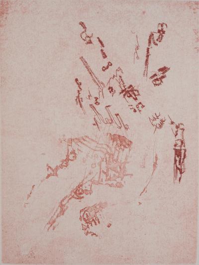 Camille BRYEN - Réflexion en rouge, 1956 - Gravure originale signée 2
