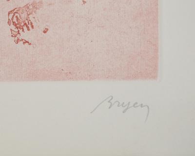 Camille BRYEN - Réflexion en rouge, 1956 - Gravure originale signée 2