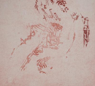 Camille BRYEN - Réflexion en rouge, 1956 - Gravure originale signée 2