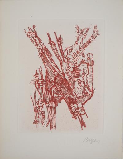 Camille BRYEN - Paysage abstrait, 1956 - Gravure originale signée 2