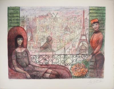 Edouard GOERG - Balcon de Paris - Lithographie originale signée 2