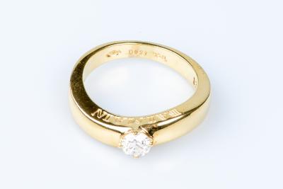Bague BALMAIN solitaire en or jaune 18 carats 2