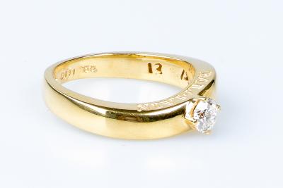 Bague BALMAIN solitaire en or jaune 18 carats 2