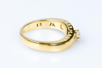 Bague BALMAIN solitaire en or jaune 18 carats 2