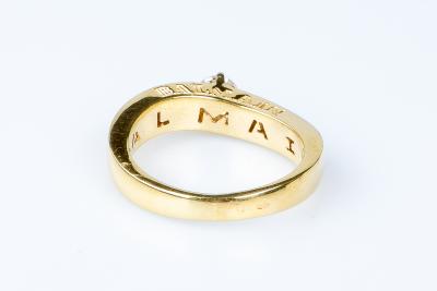 Bague BALMAIN solitaire en or jaune 18 carats 2
