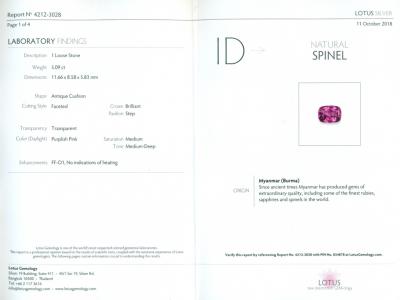 5,09 carats. Spinelle rose violacé 2