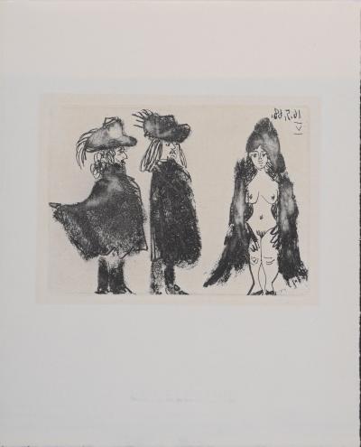 Pablo PICASSO - La Célestine - Cavalerie, son valet et jeune fille, 1971 - Original etching and aquatint on vélin paper 2