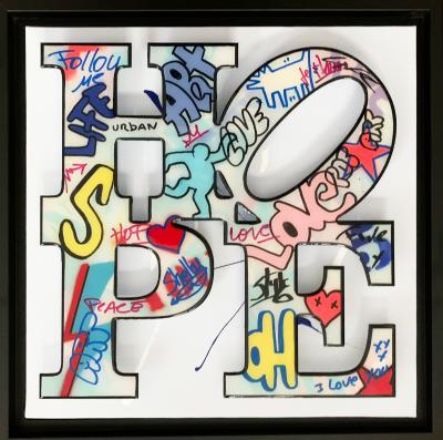Shelby - Hope Street Art - Technique mixte métal et toile 2