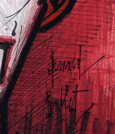 Bernard BUFFET - Le Clown sur fond rouge, 1967 - Lithographie 2