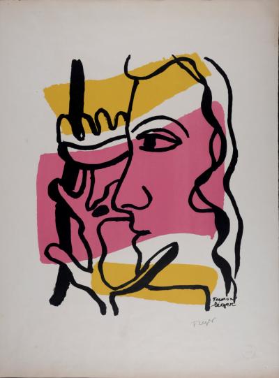 Fernand LÉGER - Profil à la fleur, c. 1948 - Lithograph 2
