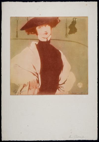 Victor Mignot - Une Passante, c. 1910 - Original etching & aquatint on vergé paper - Hand-signed 2