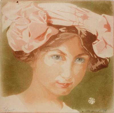 Victor MIGNOT - Tête de fillette, c. 1910 - Gravure originale & aquatinte sur papier vergé - Signée à la main 2