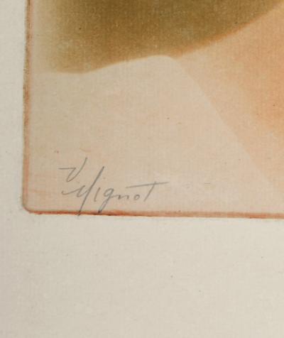 Victor MIGNOT - Tête de fillette, c. 1910 - Gravure originale & aquatinte sur papier vergé - Signée à la main 2
