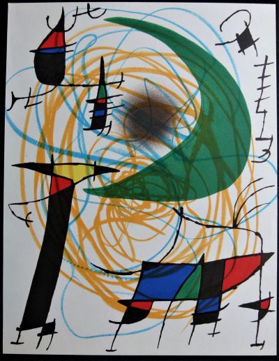 Joan Miró - La lune verte, 1972 - Impression Mourlot lithographie originale