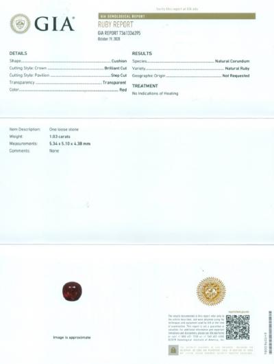 1,03 ct. SANG DE PIGEON Rubis 2